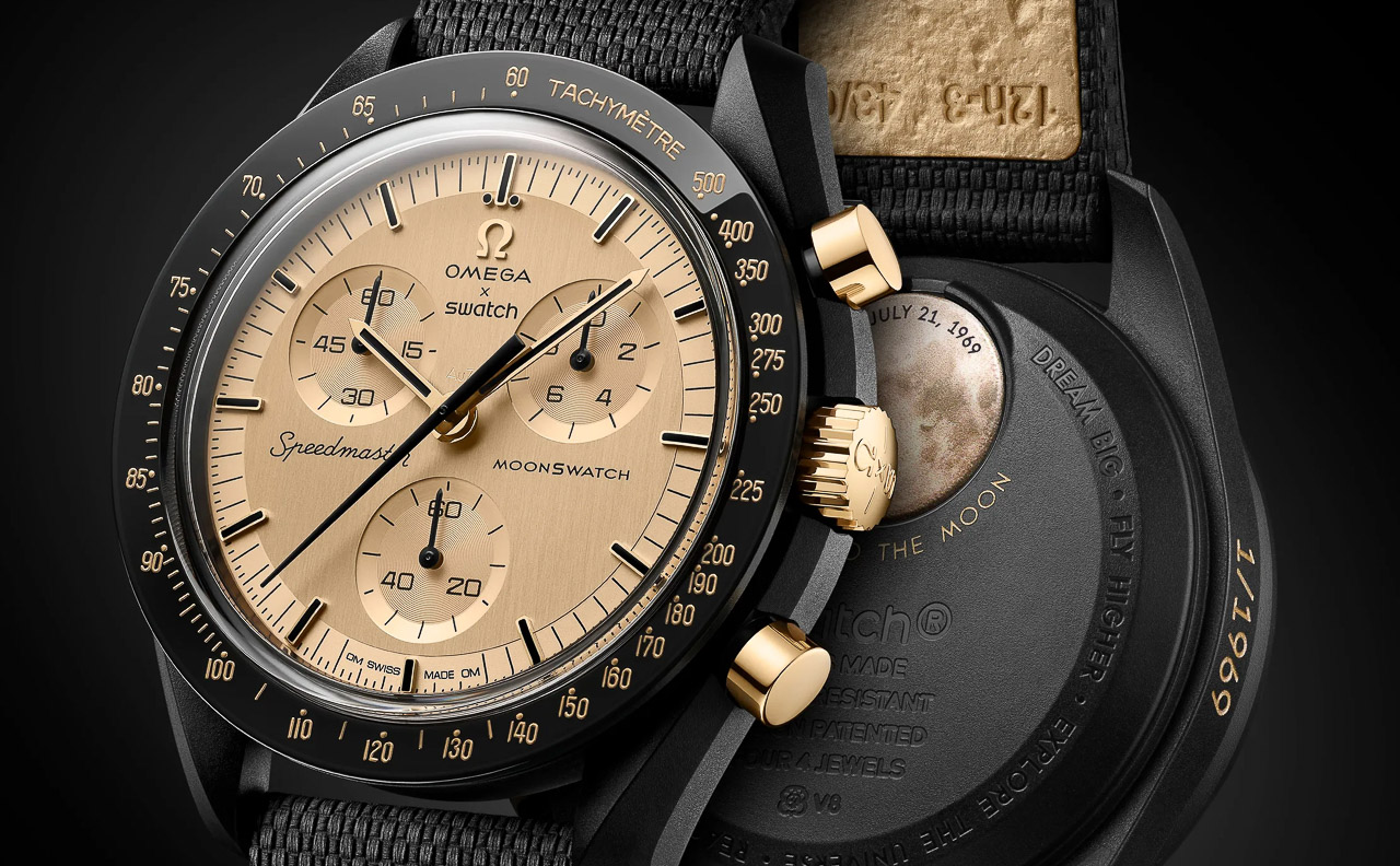 La MoonSwatch se pare d&rsquo;or véritable : voici la Mission to the Moon 1969